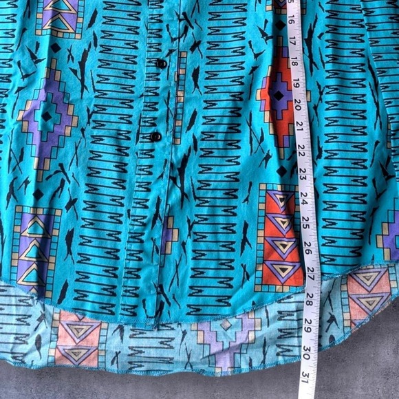 Wrangler Western Shirt Aztec Print Cowboy‎ Cut Long Sleeve Brushpopper Style - Picture 7 of 7